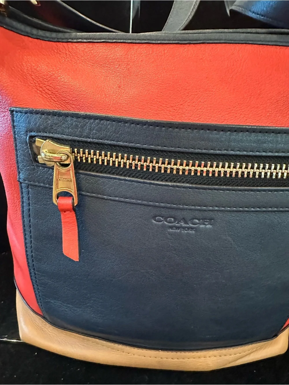 Coach #042 Legacy Colorblock Large Duffel With matching Turnlock wallet